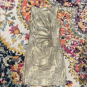 Calvin Klein Gold Sparkle Holiday Dress
